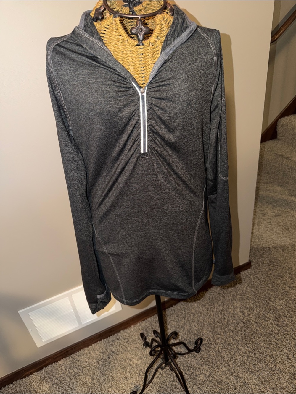 Women's Quarter-Zip Performance Sweater - Charcoal Gray
